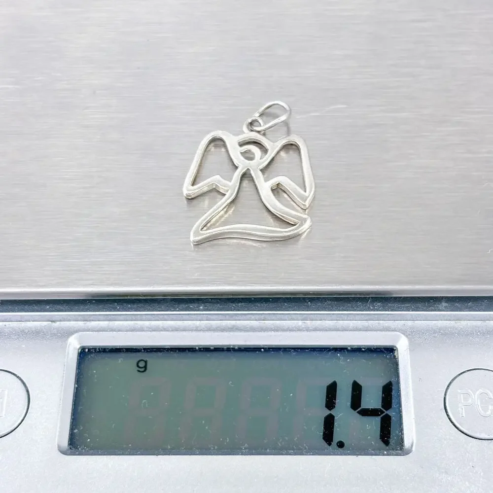Vintage 925 Sterling Silver Angel Outline Charm
